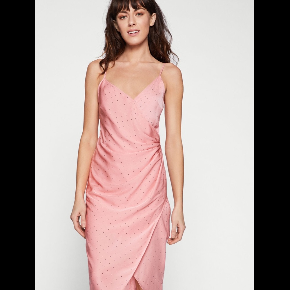 BCBGeneration Satin Crossover Cocktail Dress